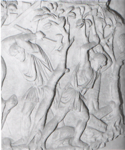 Felling trees in Dacia, on Trajan's Column