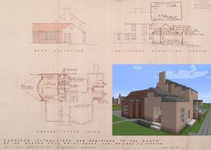 A player’s reconstruction of 2-3 The Garth, Bridlington from Johnson's architectural plan.