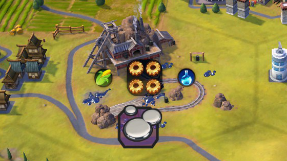 A screenshot from Civilization VI, showing a mercury mine producing production and science.