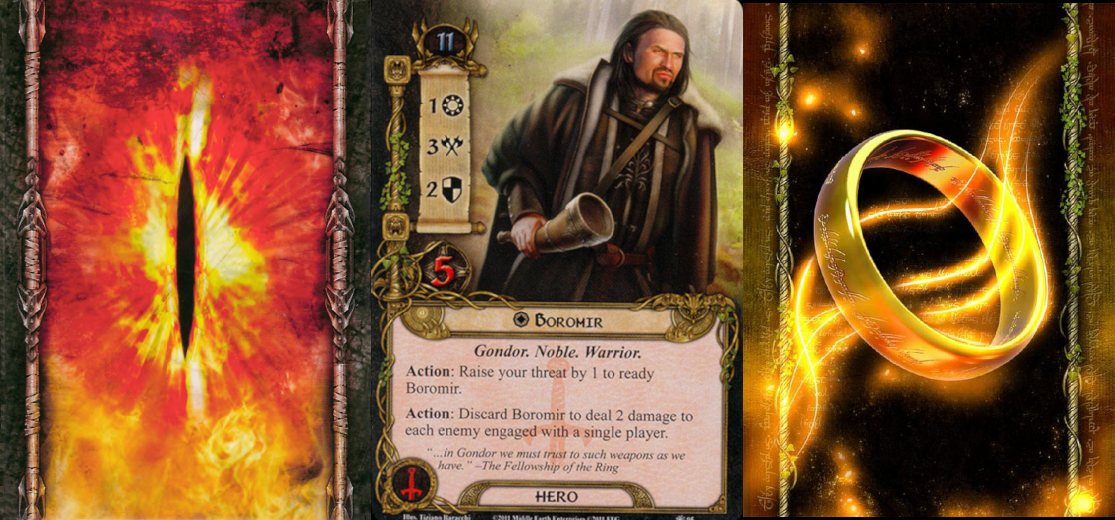 Cards from the Lord of the Rings Living Card Game