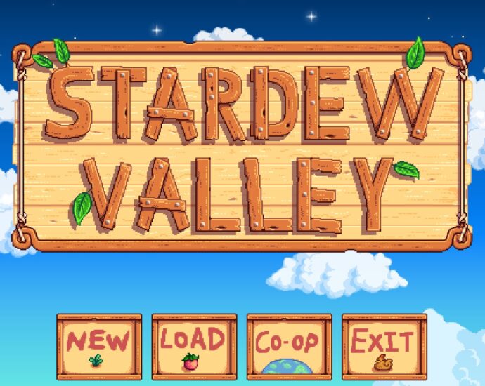 The Title Screen from the game Stardew Valley