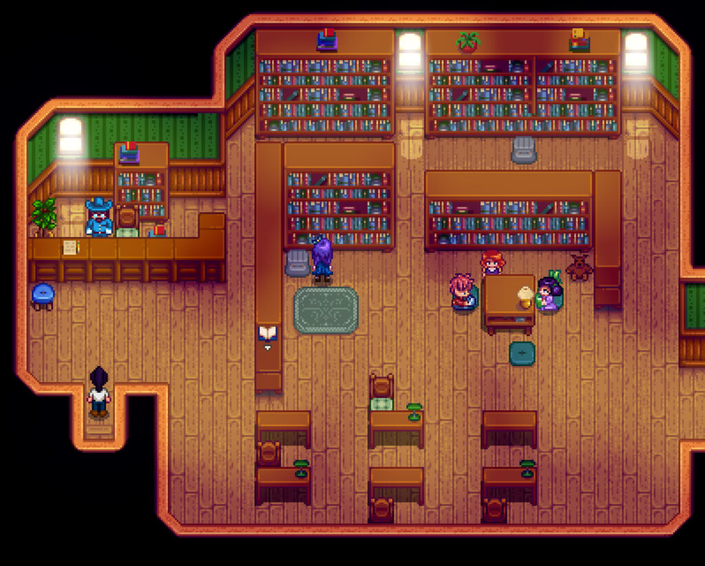 Patrons in the Stardew Valley Library